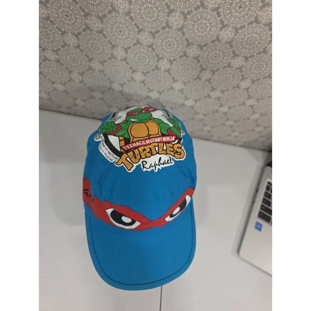 Kids Teenage‎ Mutant Ninja Turtles Raphael Blue Baseball Cap One Size 1990 READ